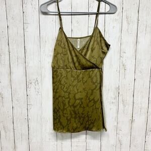 Boutique Shirt Women Chest 24" Small Animal Print Wrap Spaghetti Strap Blouse